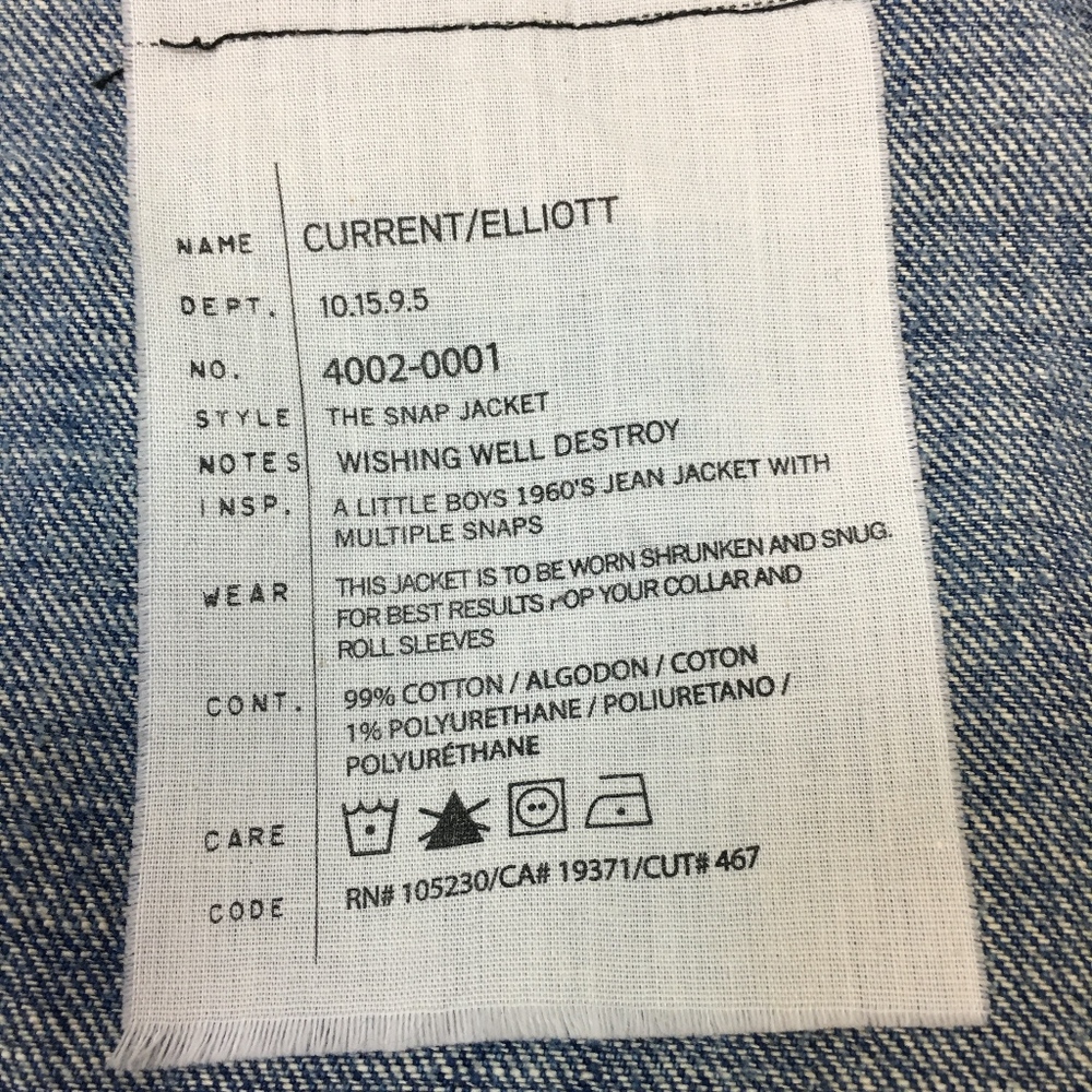 Current Elliott The Snap Jean Jacket Distressed - Picture 7 of 8